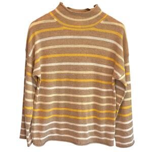 J. Crew Cashmere Rollneck Sweater in Stripe - size XS